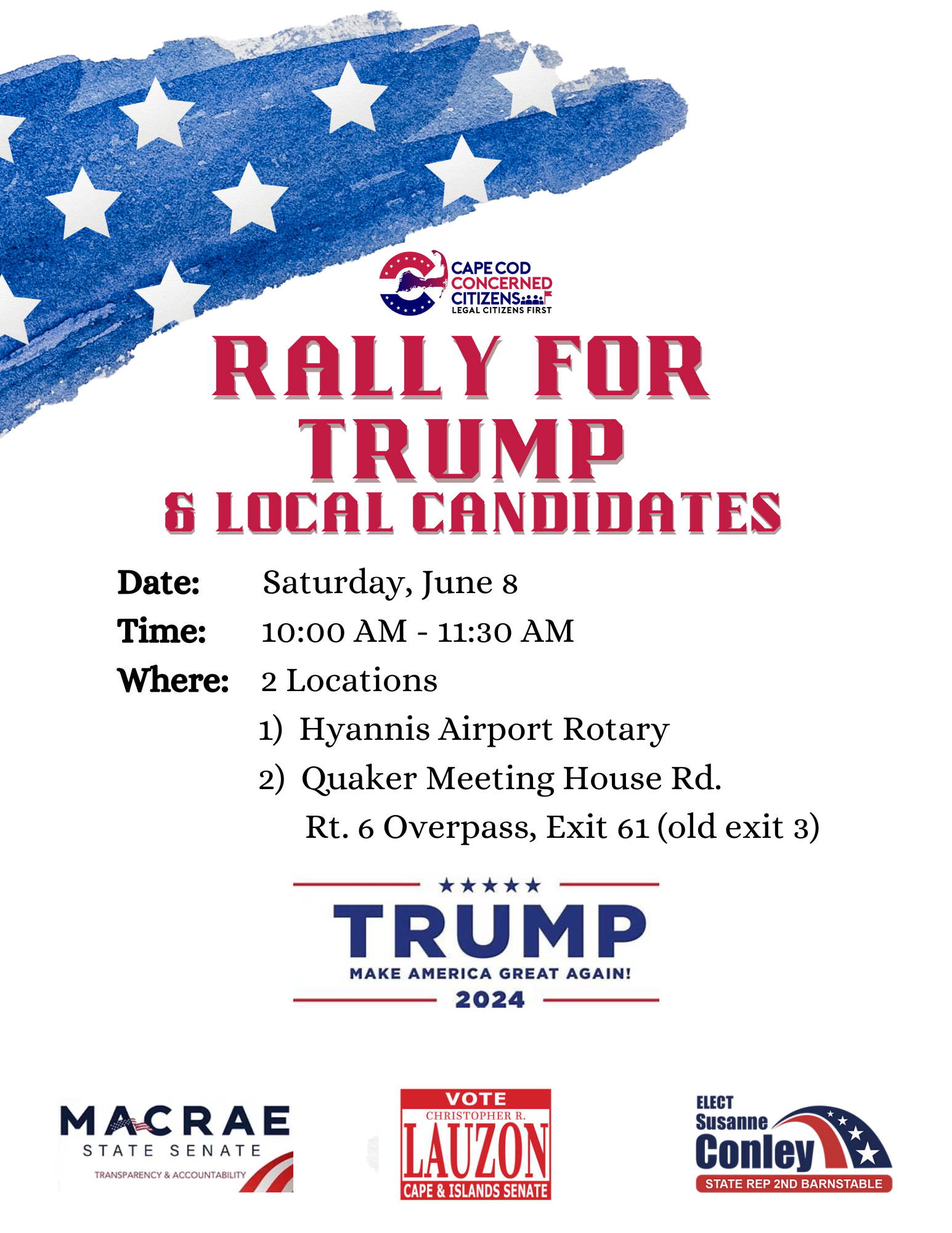 CCCC Rally for Trump and local candidates flyer, June 2024